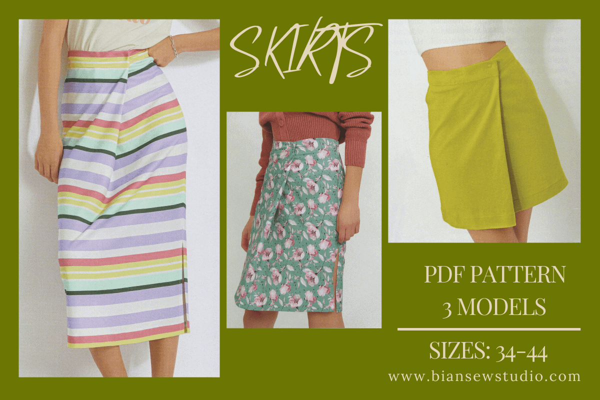 Free printable skirt pattern – 3 skirt styles for beginner sewing