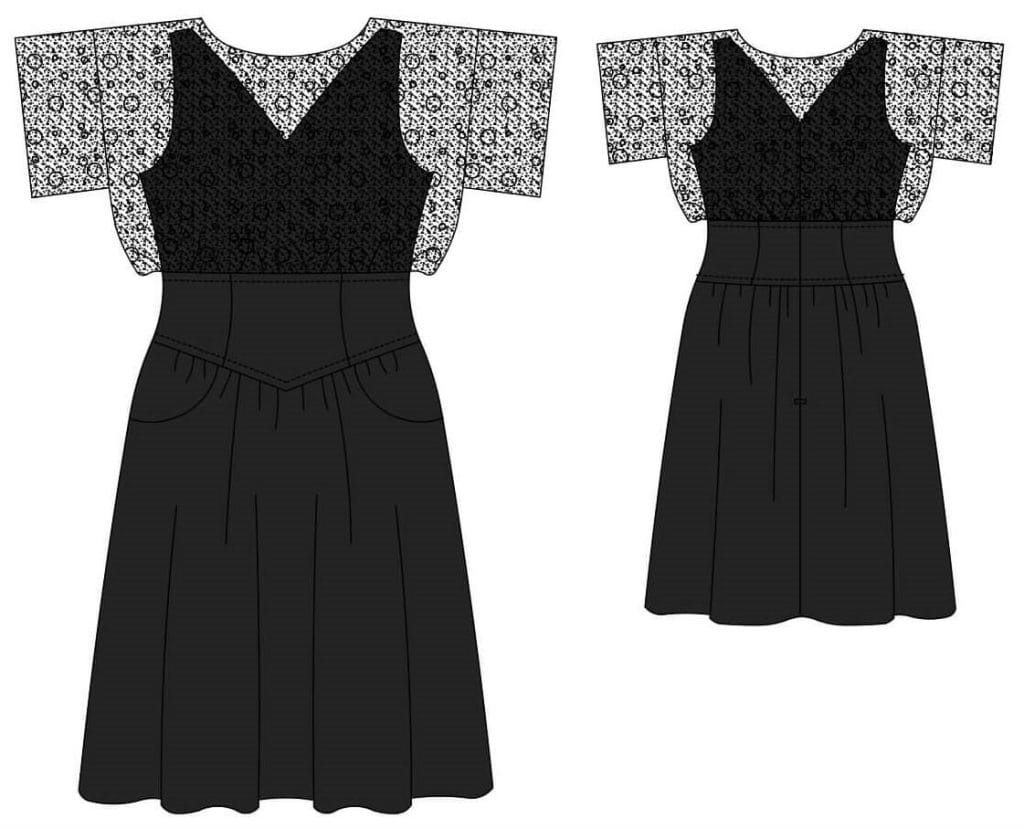 Black Rose Dress sewing pattern