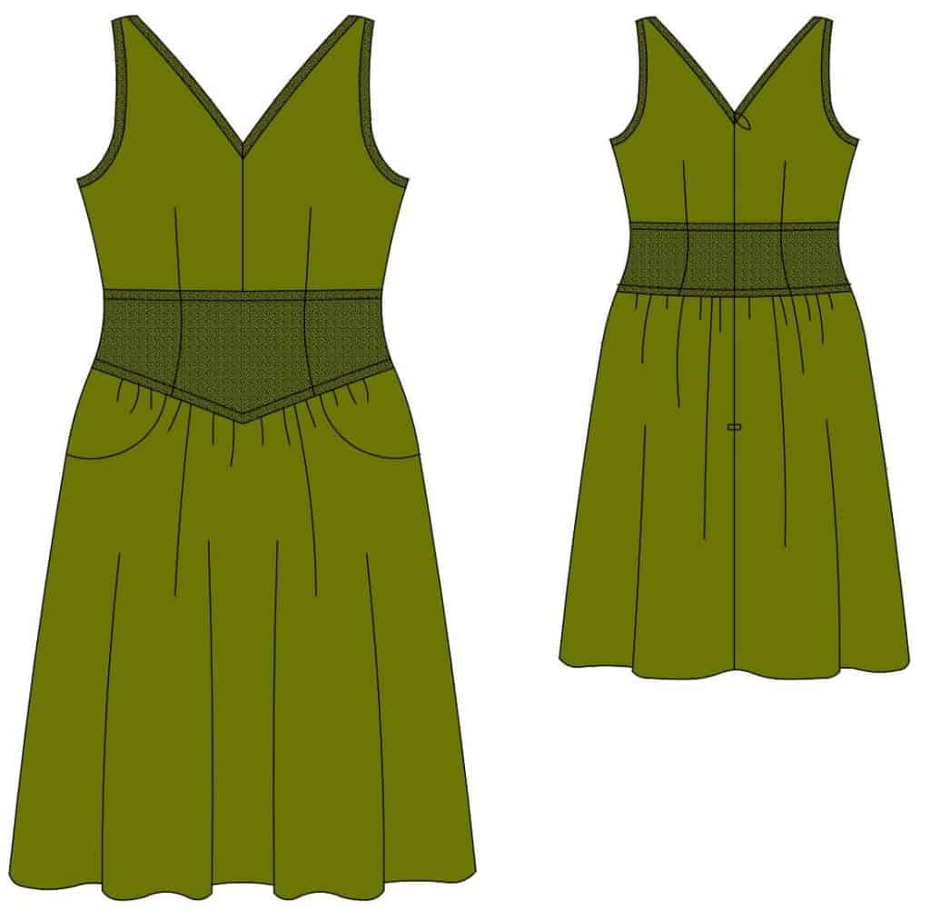 V-Waist Dress free pattern