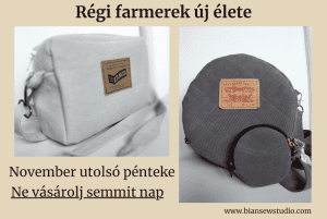 Fotó táskákról, melyek farmernadrábból készültek. Levi's és GAS farmerokból.