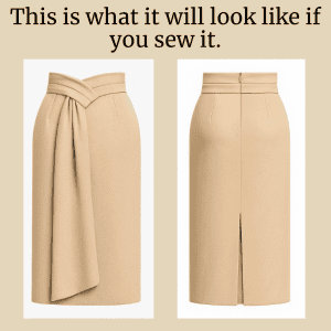 Fold Skirt Premium Sewing Pattern – Modern skirt with unique front fold
