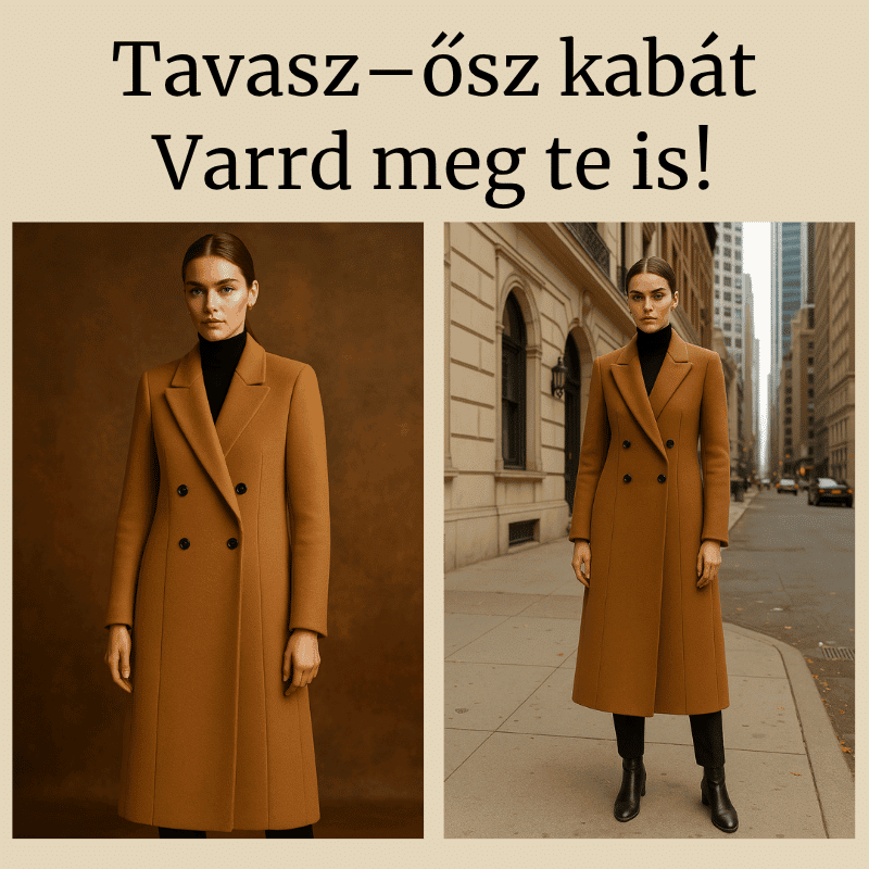 Fotó modellről, aki a Tavasz – ősz kabát viseli a bemutatáshoz.