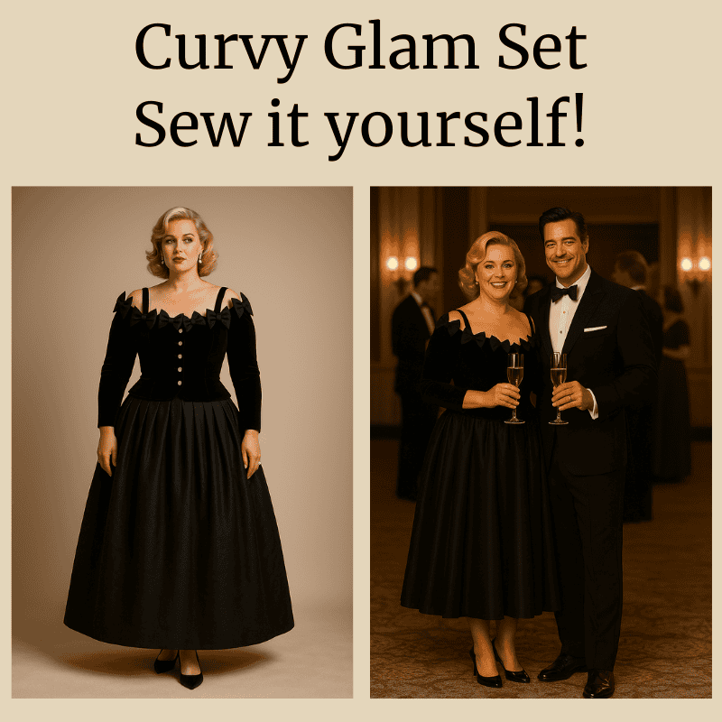 Photo of modell wearing the Curvy Glam Set to showcase the design.