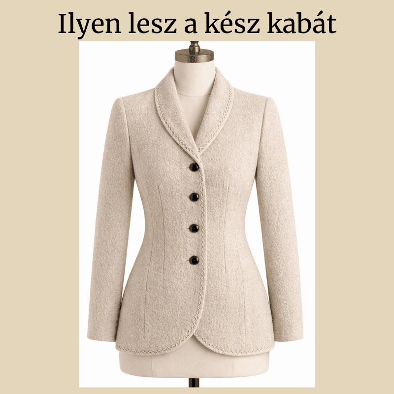 Kabát díszítőcsíkkal – Prémium szabásminta csomag - Image 2