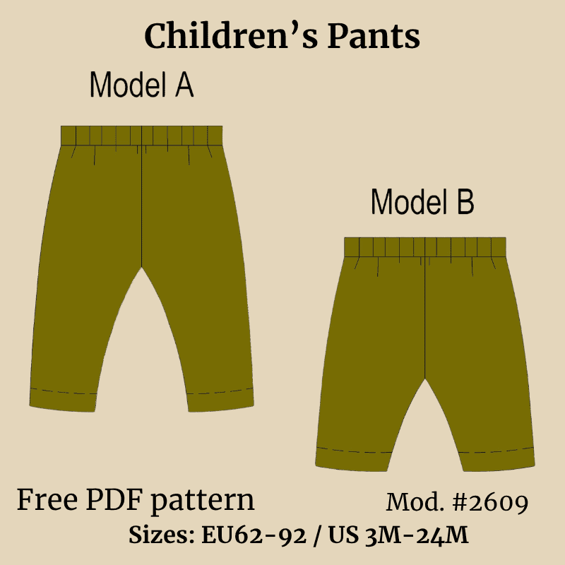 Free Children’s Pants Sewing Pattern PDF | Baby & Toddler Sizes