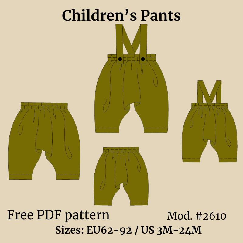 Free Toddler Pants Sewing Pattern PDF